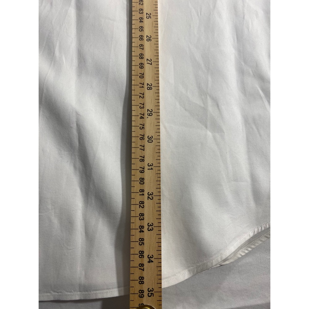 Paul Fredrick Shirt 18 1/2 -36 White Pinpoint Cotton Mens Monogrammed TSW - Picture 5 of 8